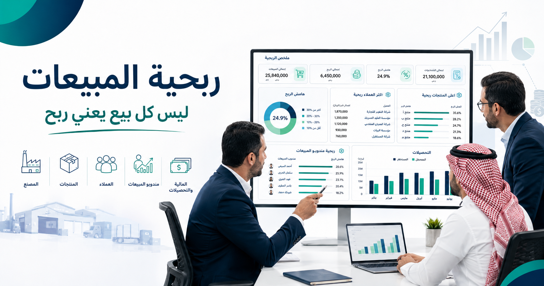 ربحية المبيعات: دليل عملي لقياس أرباح البيع حسب العميل والمنتج والمندوب
