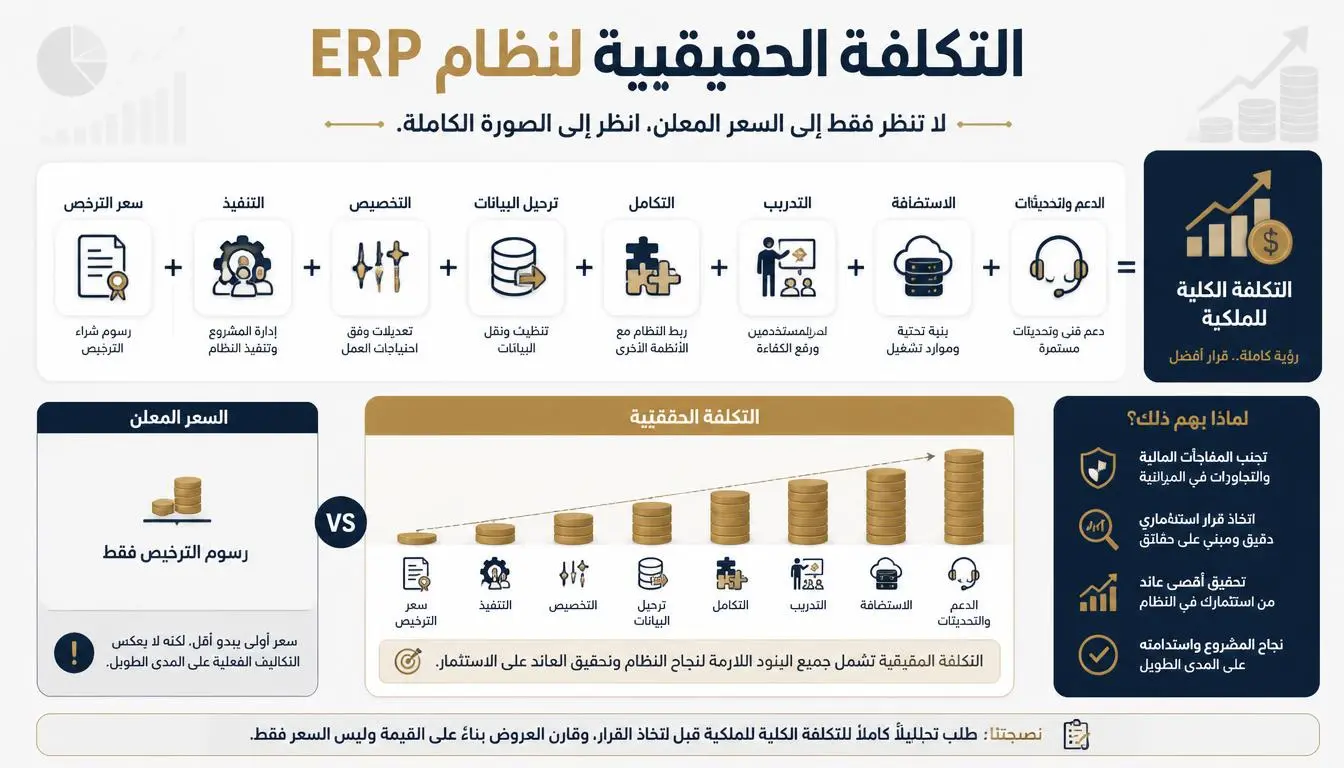 أسعار برامج ERP في السعودية: الدليل الشامل لتكلفة ERP ومقارنة أفضل الأنظمة